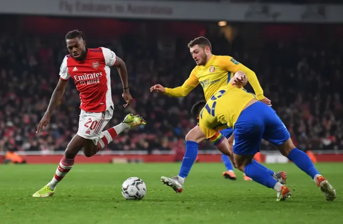 Framed Print : Nuno Tavares Stars: Arsenal Advance in Carabao Cup with Win over Sunderland Framed Print : Nuno Tavares Stars: Arsenal Advance in Carabao Cup with Win over Sunderland
