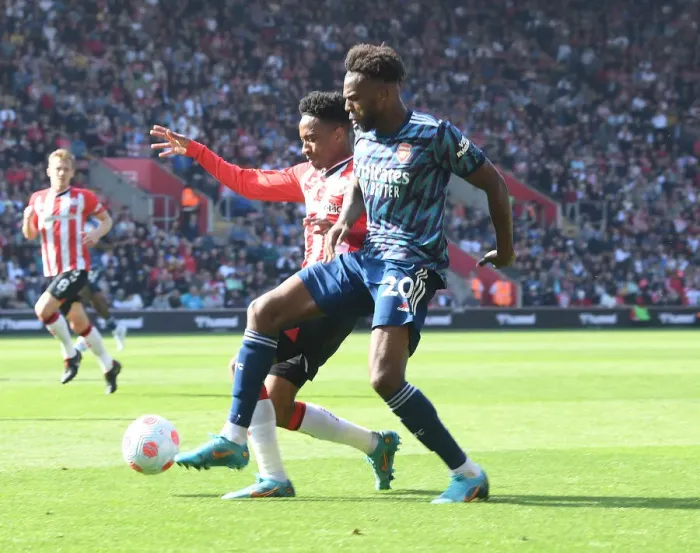 Framed Print : Nuno Tavares vs. Kyle Walker-Peters: Battle at St. Mary's - Southampton vs. Arsenal, Premier League 2021-22 Framed Print : Nuno Tavares vs. Kyle Walker-Peters: Battle at St. Mary's - Southampton vs. Arsenal, Premier League 2021-22