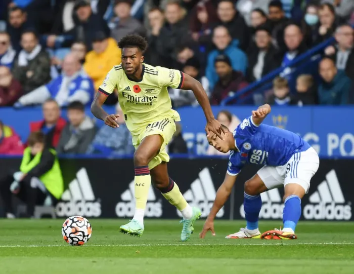 Framed Print : Nuno Tavares vs. Youri Tielemans: Battle at The King Power Stadium - Leicester City vs. Arsenal, Premier League 2021-22