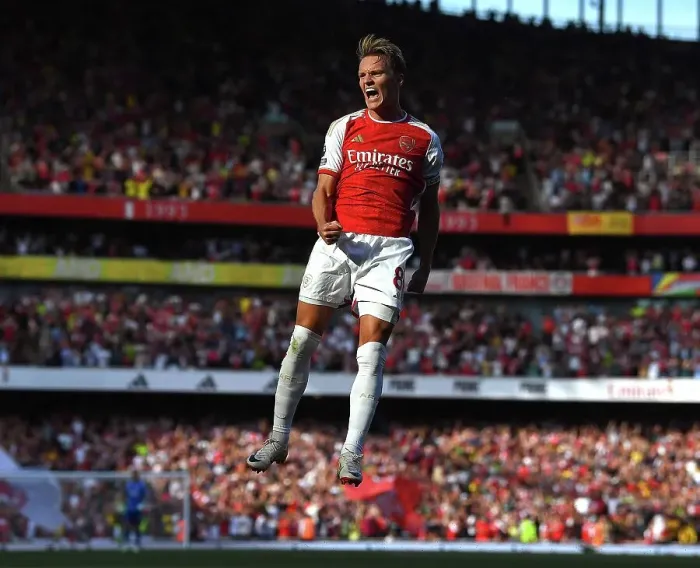 Framed Print : Odegaard Scores First Arsenal Goal: Arsenal 1-Manchester United, Premier League 2023-24 Framed Print : Odegaard Scores First Arsenal Goal: Arsenal 1-Manchester United, Premier League 2023-24