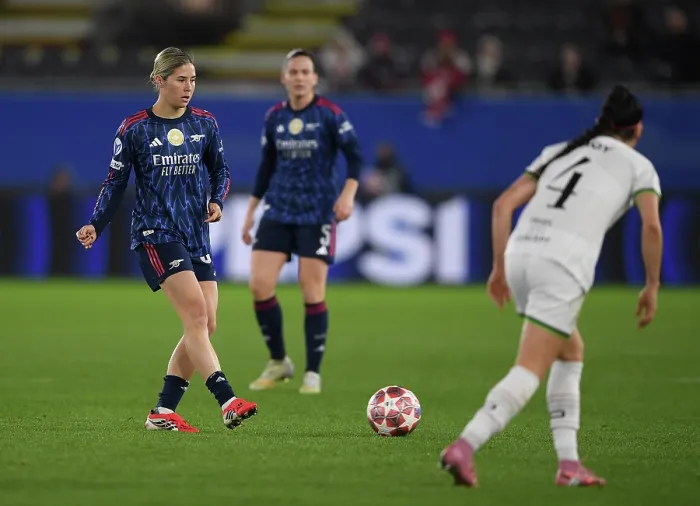 Framed Print : OH Leuven v Arsenal Women FC - UEFA Women's Champions League 2025 / 26 KO play-offs First Leg OH Leuven v Arsenal Women FC - UEFA Women's Champions League 2025 / 26 KO play-offs