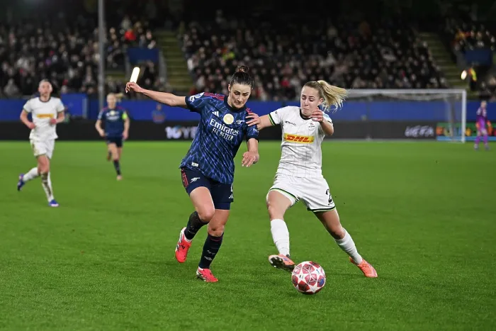 Framed Print : OH Leuven v Arsenal Women FC - UEFA Women's Champions League 2025 / 26 KO play-offs First Leg OH Leuven v Arsenal Women FC - UEFA Women's Champions League 2025 / 26 KO play-offs