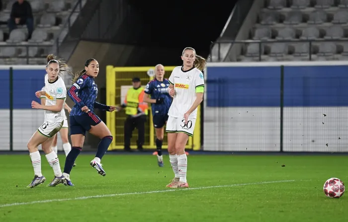 Framed Print : OH Leuven v Arsenal Women FC - UEFA Women's Champions League 2025 / 26 KO play-offs First Leg OH Leuven v Arsenal Women FC - UEFA Women's Champions League 2025 / 26 KO play-offs