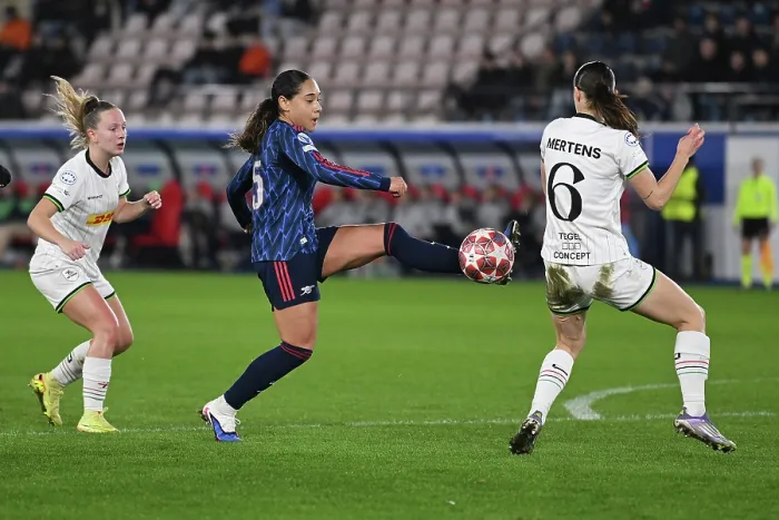 Framed Print : OH Leuven v Arsenal Women FC - UEFA Women's Champions League 2025 / 26 KO play-offs First Leg OH Leuven v Arsenal Women FC - UEFA Women's Champions League 2025 / 26 KO play-offs