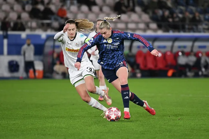 Framed Print : OH Leuven v Arsenal Women FC - UEFA Women's Champions League 2025 / 26 KO play-offs First Leg OH Leuven v Arsenal Women FC - UEFA Women's Champions League 2025 / 26 KO play-offs