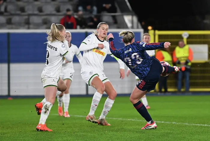 Framed Print : OH Leuven v Arsenal Women FC - UEFA Women's Champions League 2025 / 26 KO play-offs First Leg OH Leuven v Arsenal Women FC - UEFA Women's Champions League 2025 / 26 KO play-offs