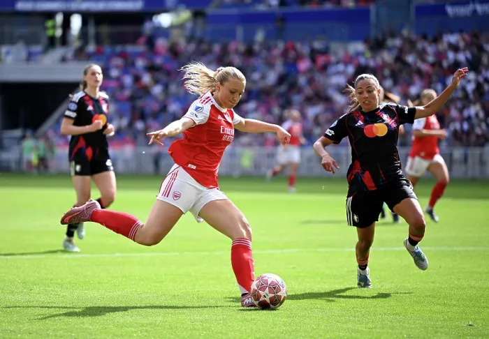 Framed Print : OL Lyonnes v Arsenal FC - UEFA Women's Champions League 2025 / 26 Semi-Final Second Leg OL Lyonnes v Arsenal FC - UEFA Women's Champions League 2025 / 26 Semi-Final Second Leg