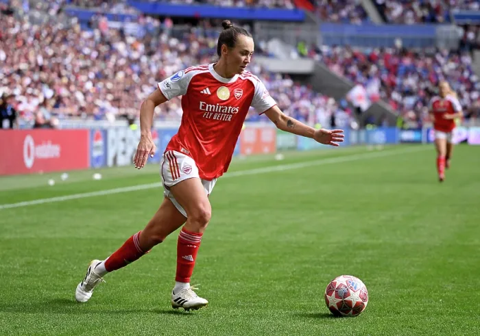 Framed Print : OL Lyonnes v Arsenal FC - UEFA Women's Champions League 2025 / 26 Semi-Final Second Leg OL Lyonnes v Arsenal FC - UEFA Women's Champions League 2025 / 26 Semi-Final Second Leg