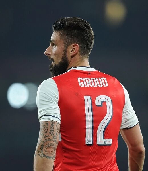 Olivier Giroud in Action for Arsenal against Reading - EFL Cup 2016-17