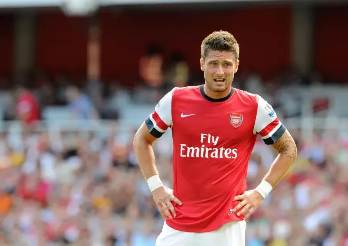 Framed Print : Olivier Giroud: In Action for Arsenal Against Sunderland, Premier League 2012-13