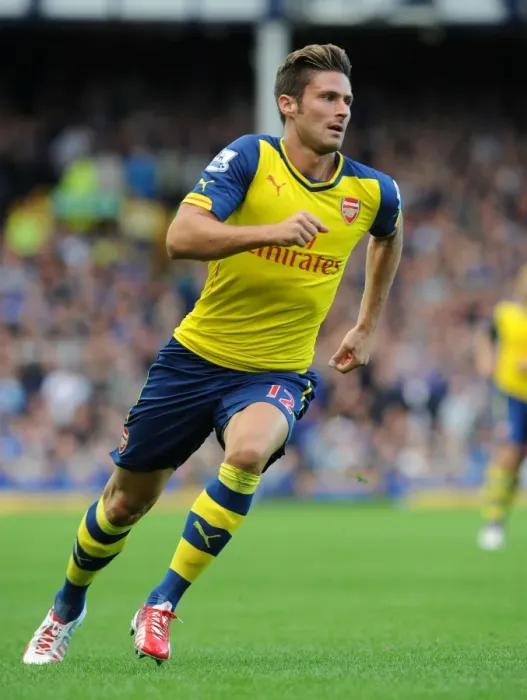 Framed Print : Olivier Giroud in Action: Arsenal vs. Everton, Premier League 2014 / 15