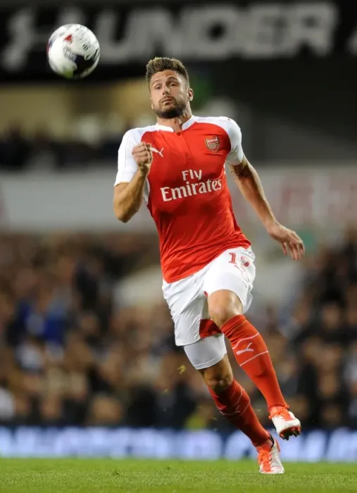 Framed Print : Olivier Giroud in Action: Arsenal vs. Tottenham Hotspur, Capital One Cup 2015 / 16