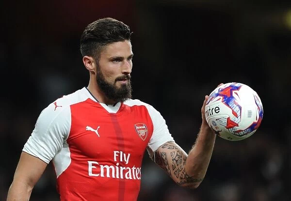 Olivier Giroud in Action: Arsenal vs. Reading, EFL Cup 2016-17