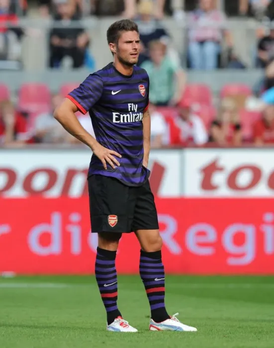 Framed Print : Olivier Giroud in Action: Arsenal vs. FC Cologne Pre-Season Friendly, 2012 Framed Print : Olivier Giroud in Action: Arsenal vs. FC Cologne Pre-Season Friendly, 2012