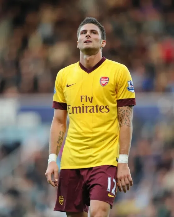 Framed Print : Olivier Giroud in Action: Arsenal vs. West Ham United, Premier League 2012-13