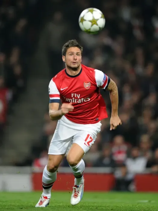 Framed Print : Olivier Giroud in Action: Arsenal vs. Schalke 04, UEFA Champions League, 2012