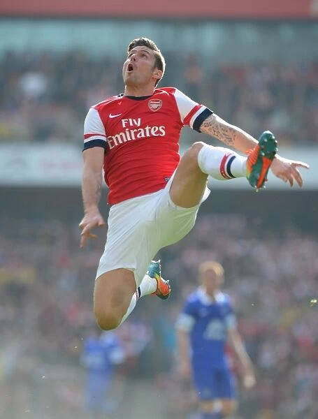 Olivier Giroud in Action: Arsenal vs Everton, FA Cup Quarter-Final