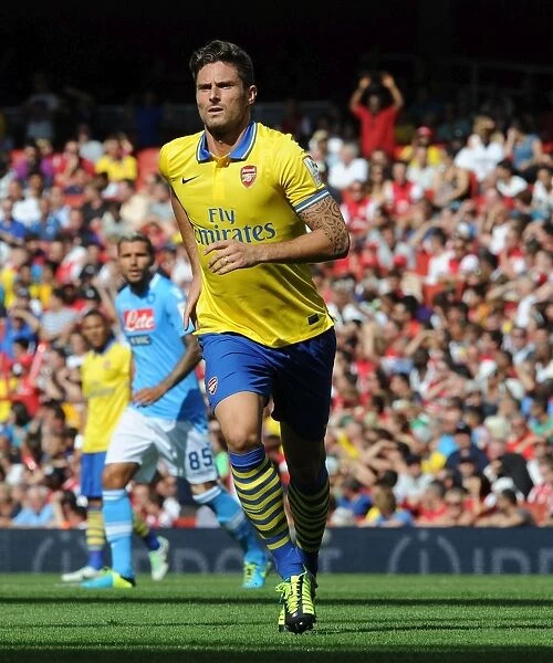 Olivier Giroud in Action: Arsenal vs Napoli, Emirates Cup 2013