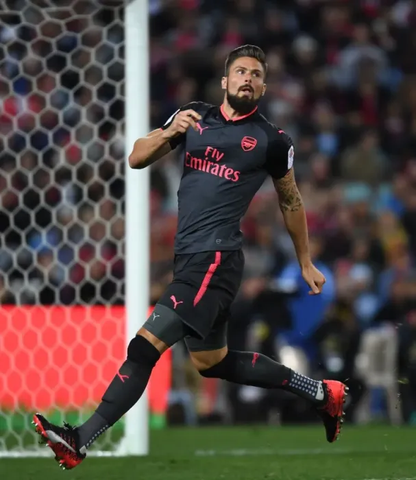 Framed Print : Olivier Giroud in Action: Arsenal vs. Sydney FC (2017) Framed Print : Olivier Giroud in Action: Arsenal vs. Sydney FC (2017)