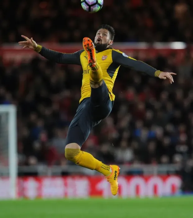 Framed Print : Olivier Giroud in Action: Arsenal's Win Against Middlesbrough, Premier League 2016-17 Framed Print : Olivier Giroud in Action: Arsenal's Win Against Middlesbrough, Premier League 2016-17