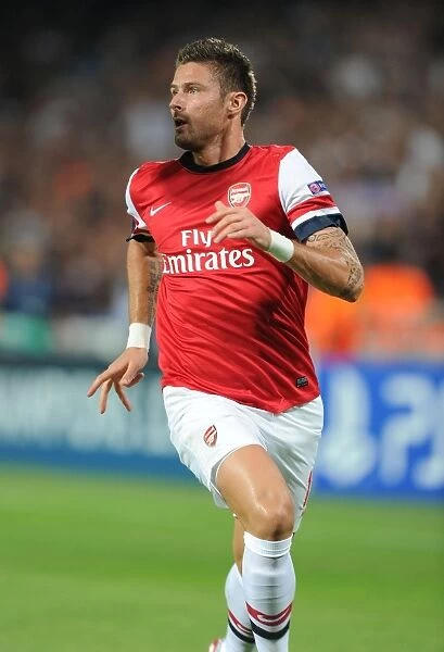Olivier Giroud in Action: Montpellier vs Arsenal, UEFA Champions League 2012-13
