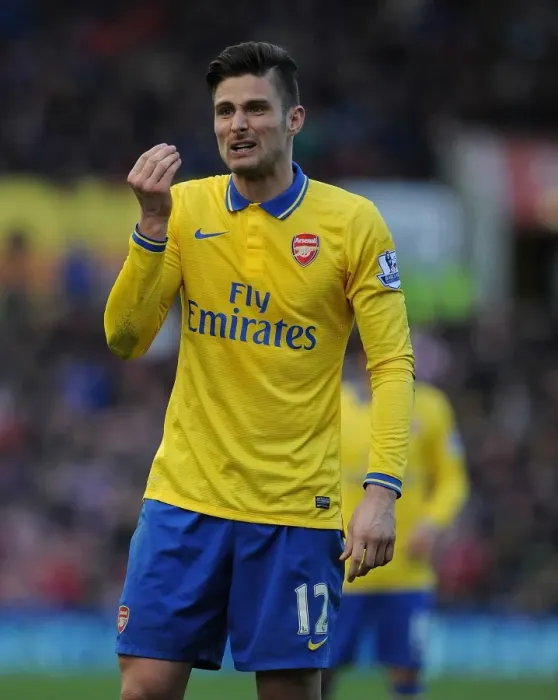 Framed Print : Olivier Giroud in Action: Stoke City vs. Arsenal, Premier League 2013-2014 Framed Print : Olivier Giroud in Action: Stoke City vs. Arsenal, Premier League 2013-2014