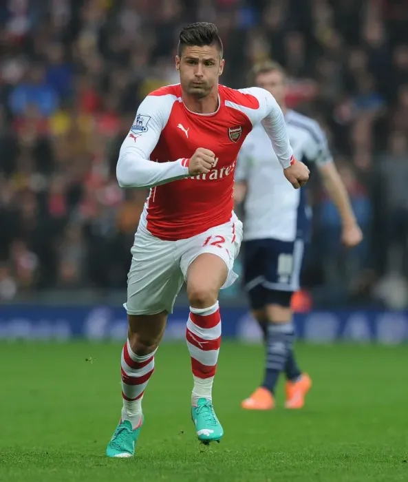 Framed Print : Olivier Giroud in Action: West Bromwich Albion vs. Arsenal, Premier League 2014 / 15