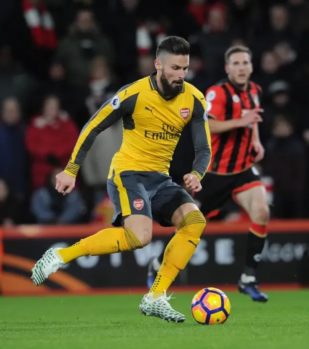 Framed Print : Olivier Giroud (Arsenal). AFC Bournemouth 3: 3 Arsenal. The Vitality Stadium, Bournemouth Framed Print : Olivier Giroud (Arsenal). AFC Bournemouth 3: 3 Arsenal. The Vitality Stadium, Bournemouth