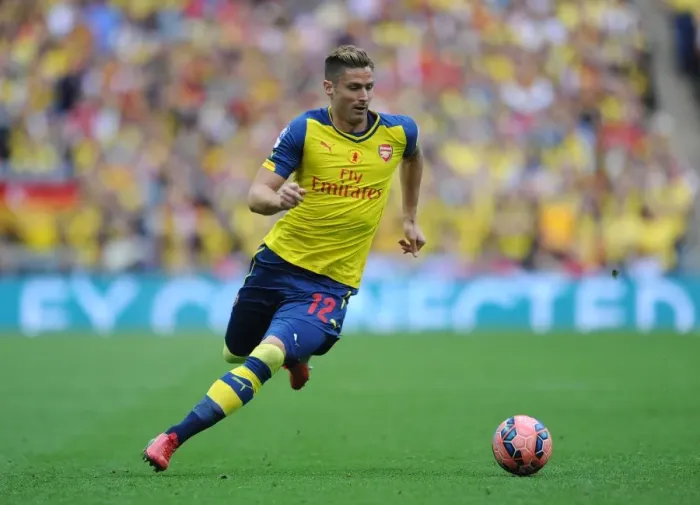 Framed Print : Olivier Giroud (Arsenal). Arsenal 4: 0 Aston Villa. FA Cup Final. Wembley Stadium, 30  /  5  /  15