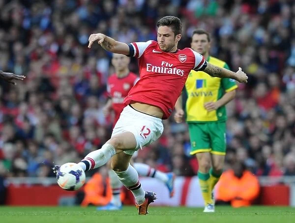 Olivier Giroud (Arsenal). Arsenal 4:1 Norwich City. Barclays Premier League. Emirates Stadium