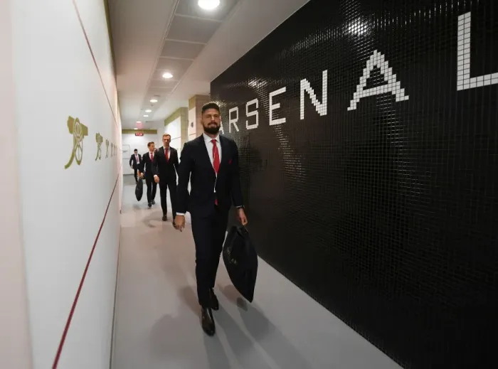 Framed Print : Olivier Giroud: Arsenal Changing Room Moment before Arsenal vs Brighton & Hove Albion, 2017-18 Framed Print : Olivier Giroud: Arsenal Changing Room Moment before Arsenal vs Brighton & Hove Albion, 2017-18