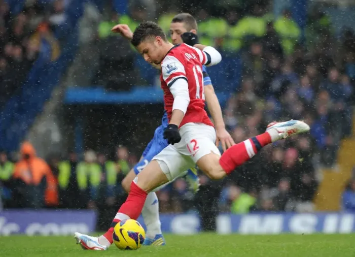 Framed Print : Olivier Giroud (Arsenal). Chelsea 2: 1 Arsenal. Barclays Premier League. Stamford Bridge, 20 / 1 / 13 Framed Print : Olivier Giroud (Arsenal). Chelsea 2: 1 Arsenal. Barclays Premier League. Stamford Bridge, 20 / 1 / 13