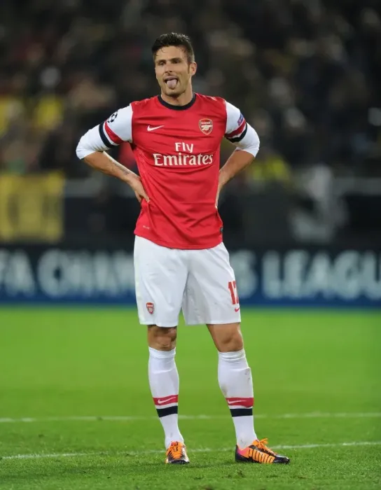 Framed Print : Olivier Giroud: Arsenal's Champion League Warrior vs. Borussia Dortmund