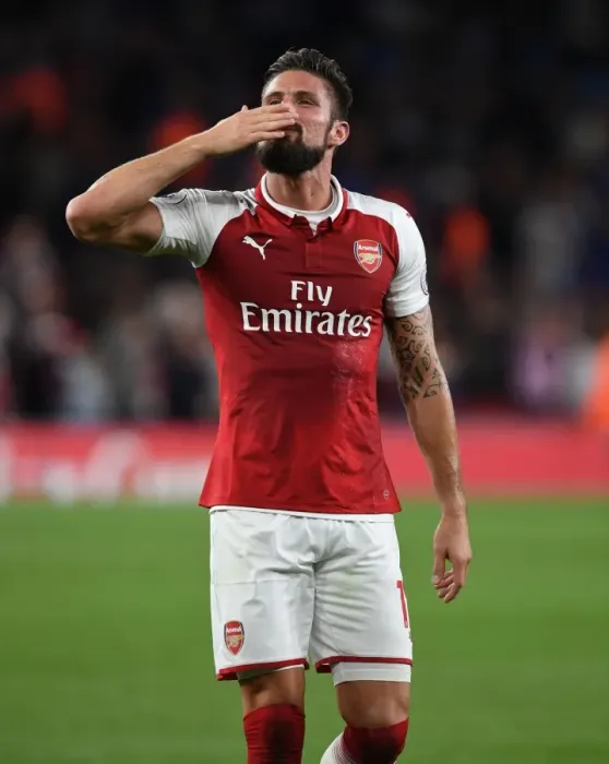 Framed Print : Olivier Giroud: Arsenal's Hero in Victory over Leicester City (2017-18)