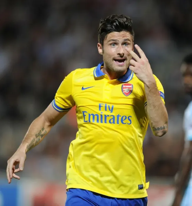 Framed Print : Olivier Giroud: Arsenal's Radiant Striker Dazzles in Champions League Showdown vs. Olympique Marseille Framed Print : Olivier Giroud: Arsenal's Radiant Striker Dazzles in Champions League Showdown vs. Olympique Marseille