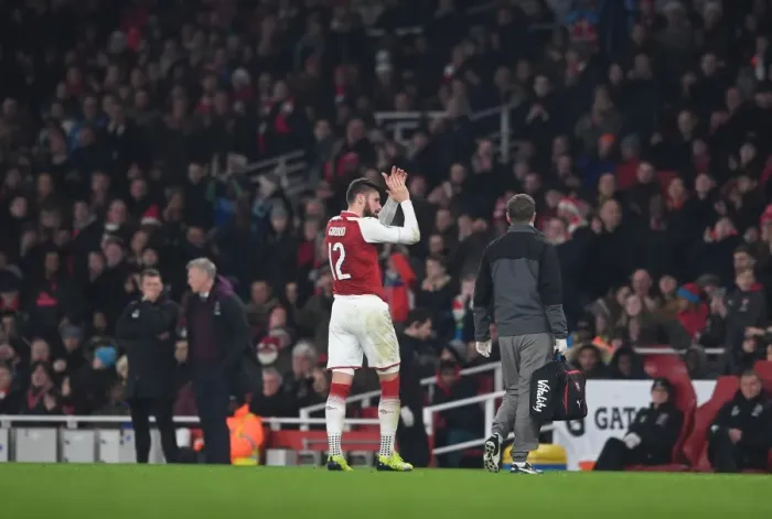 Framed Print : Olivier Giroud Bids Farewell: Arsenal v West Ham United, Carabao Cup Quarterfinals