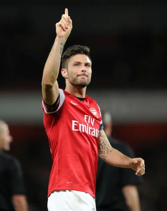 Framed Print : Olivier Giroud Celebrates Arsenal's Victory over Liverpool in the Premier League, 2013 Framed Print : Olivier Giroud Celebrates Arsenal's Victory over Liverpool in the Premier League, 2013