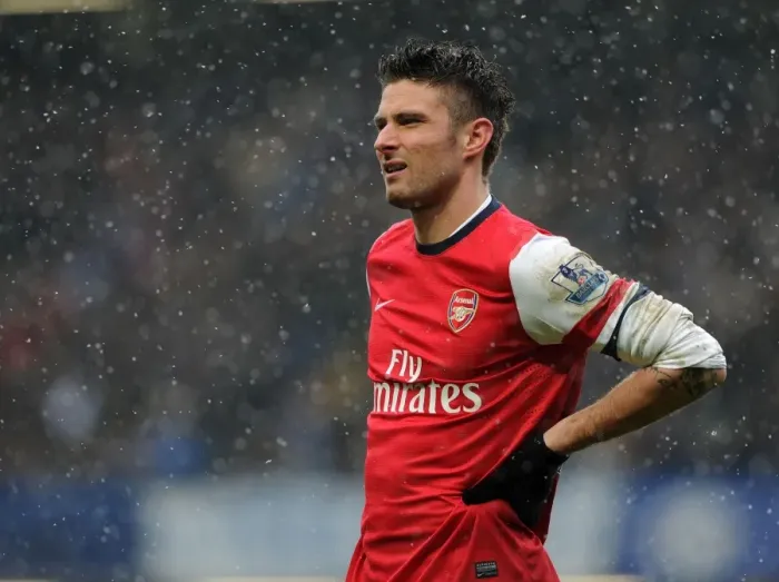 Framed Print : Olivier Giroud Faces His Former Team: Chelsea vs Arsenal, Premier League 2012-13