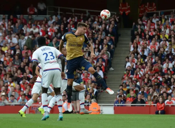 Framed Print : Olivier Giroud Scores for Arsenal in Emirates Cup 2015 / 16 Match against Olympique Lyonnais Framed Print : Olivier Giroud Scores for Arsenal in Emirates Cup 2015 / 16 Match against Olympique Lyonnais