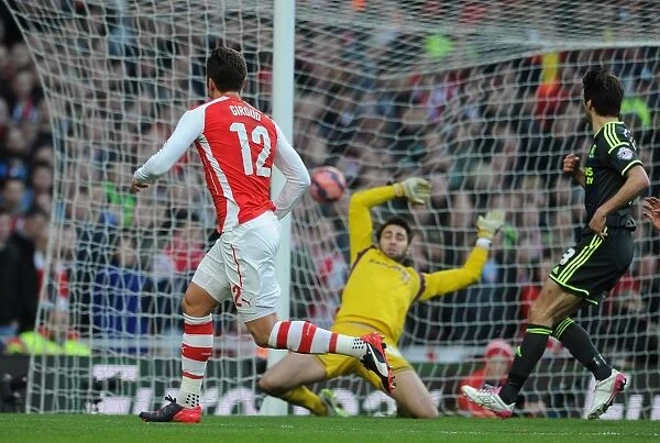 Olivier Giroud scores his and Arsenals 2nd goal. Arsenal 2: 0 Middlesbrough. FA Cup 5th Round