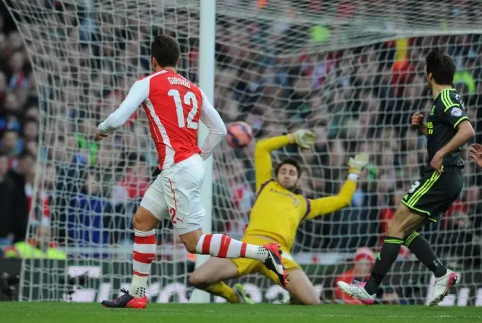 Framed Print : Olivier Giroud scores his and Arsenals 2nd goal. Arsenal 2: 0 Middlesbrough. FA Cup 5th Round Framed Print : Olivier Giroud scores his and Arsenals 2nd goal. Arsenal 2: 0 Middlesbrough. FA Cup 5th Round