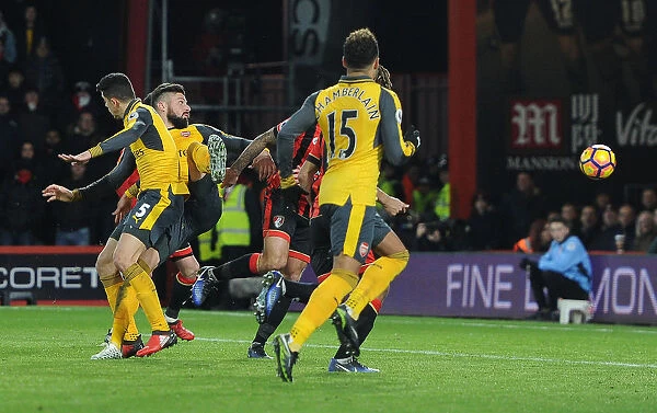 Olivier Giroud Scores Arsenal's Third Goal: AFC Bournemouth vs Arsenal, Premier League 2016-17