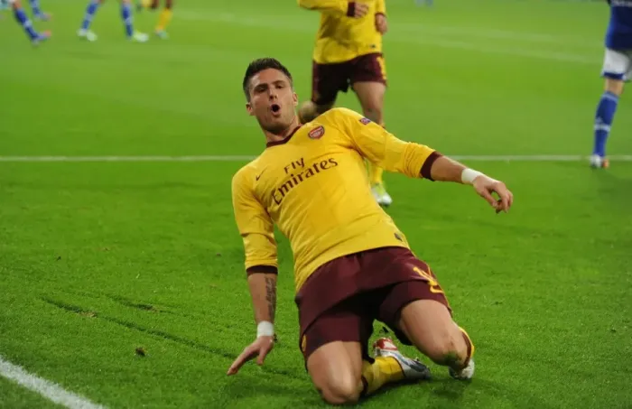 Framed Print : Olivier Giroud Scores Arsenal's Second Goal in 2012-13 UEFA Champions League Against Schalke 04 Framed Print : Olivier Giroud Scores Arsenal's Second Goal in 2012-13 UEFA Champions League Against Schalke 04