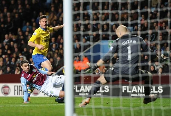 Olivier Giroud Scores Arsenal's Second Goal Against Aston Villa (2013-14 Premier League)