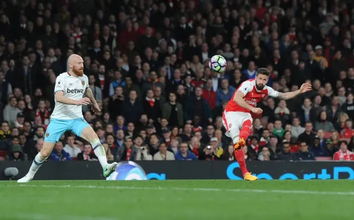 Framed Print : Olivier Giroud Scores the Decisive Goal: Arsenal's Triumph over West Ham United, Premier League 2016-17 Framed Print : Olivier Giroud Scores the Decisive Goal: Arsenal's Triumph over West Ham United, Premier League 2016-17