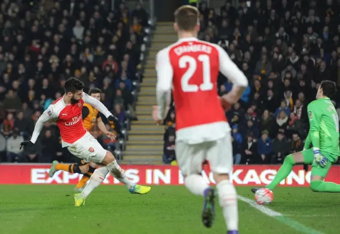 Framed Print : Olivier Giroud Scores the FA Cup Winner: Arsenal's Triumph over Hull City Framed Print : Olivier Giroud Scores the FA Cup Winner: Arsenal's Triumph over Hull City