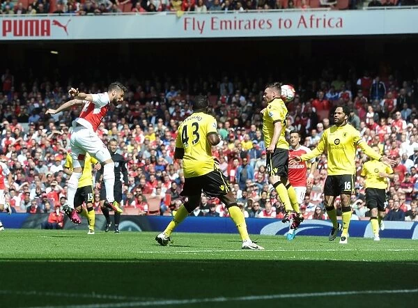 Olivier Giroud Scores First Goal for Arsenal in 2015-16 Premier League Match against Aston Villa