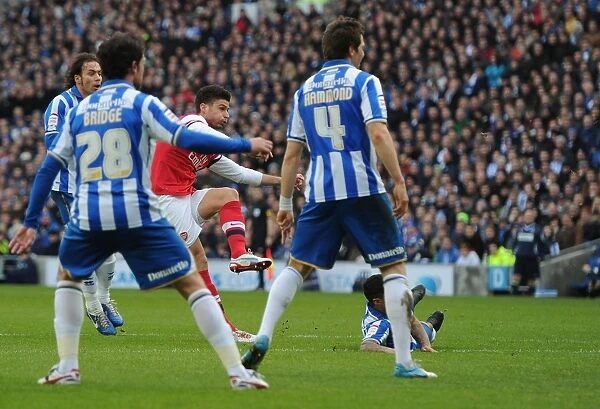 Olivier Giroud Scores First Goal: Arsenal vs. Brighton & Hove Albion, FA Cup 2012-13