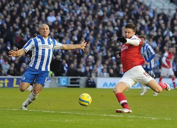 Olivier Giroud Scores Past Adam El-Abd: Arsenal's FA Cup Victory over Brighton & Hove Albion (2013)
