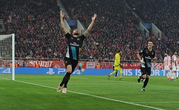 Olivier Giroud Scores His Second Goal: Arsenal's Victory in Olympiacos, UEFA Champions League 2015-16